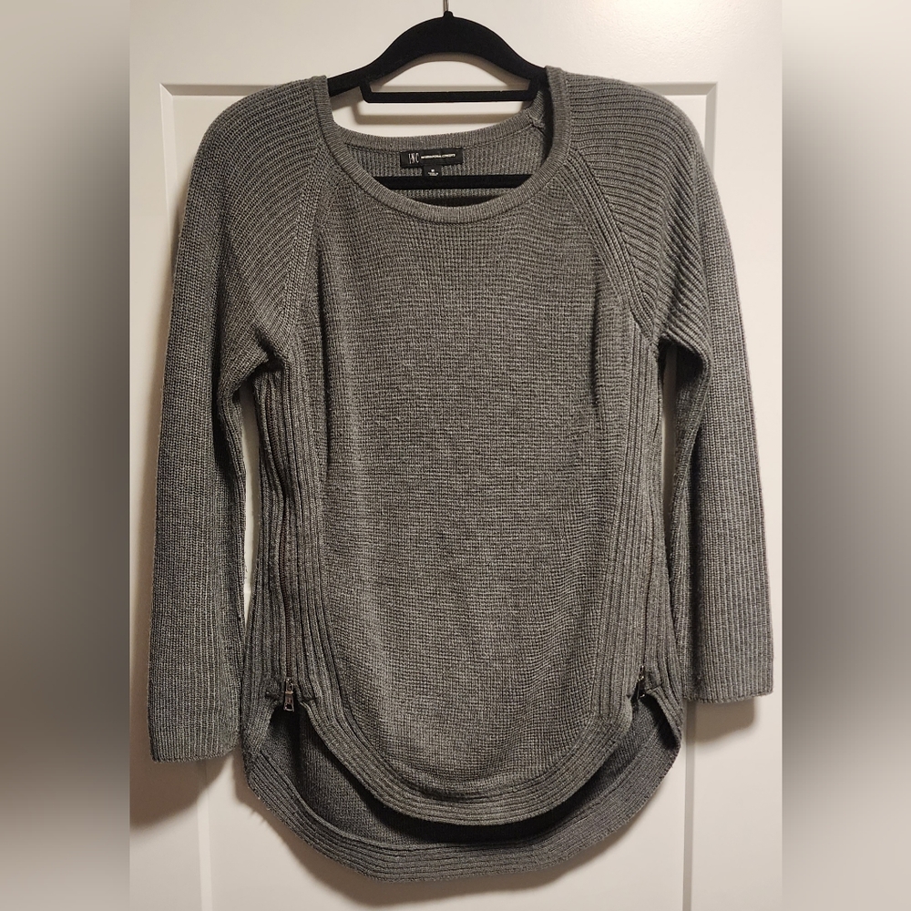 I.N.C. Waffle-Knit Side-Zip Tunic Sweater